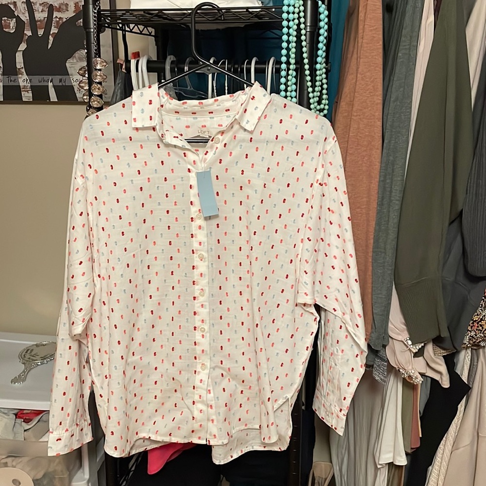 Colorful button down long sleeve shirt